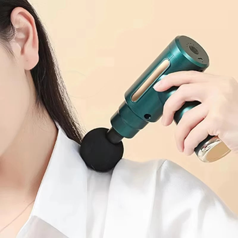 Portable Button Fascia Gun Deep Tissue Massage Mini Lightweight and Adjustable Speed Massage Equipment Suitable for the Body