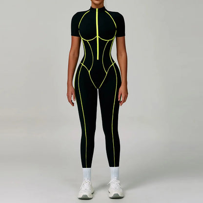 Women Bodysuit Yoga Set One-Piece Jumpsuit Gym Sports Push Up Dance Running Beautiful back tight-fitting fitness Workout Clothes