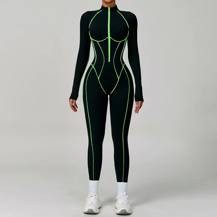 Women Bodysuit Yoga Set One-Piece Jumpsuit Gym Sports Push Up Dance Running Beautiful back tight-fitting fitness Workout Clothes