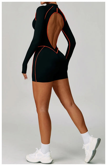Women Bodysuit Yoga Set One-Piece Jumpsuit Gym Sports Push Up Dance Running Beautiful back tight-fitting fitness Workout Clothes