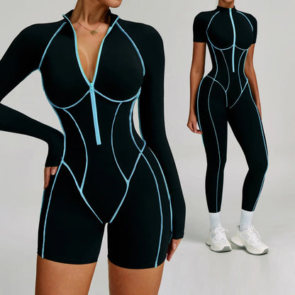 Women Bodysuit Yoga Set One-Piece Jumpsuit Gym Sports Push Up Dance Running Beautiful back tight-fitting fitness Workout Clothes