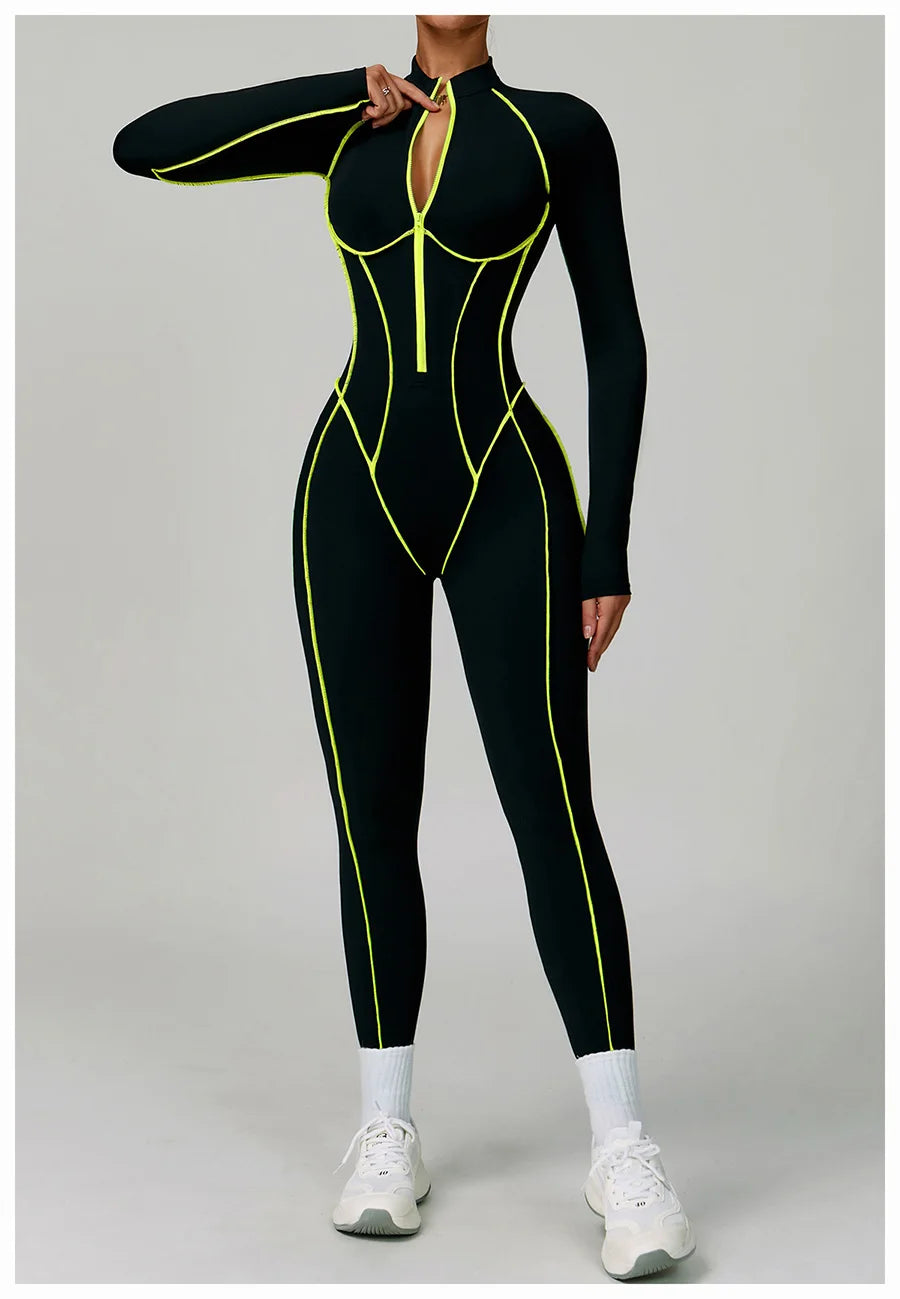 Women Bodysuit Yoga Set One-Piece Jumpsuit Gym Sports Push Up Dance Running Beautiful back tight-fitting fitness Workout Clothes