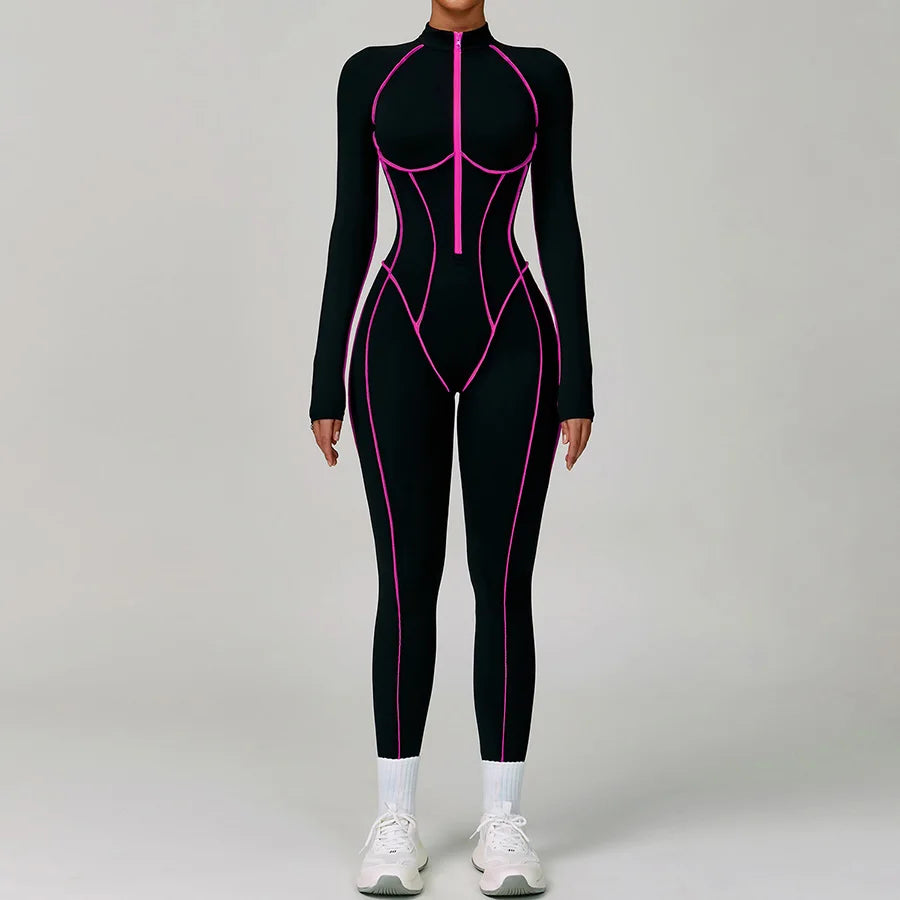 Women Bodysuit Yoga Set One-Piece Jumpsuit Gym Sports Push Up Dance Running Beautiful back tight-fitting fitness Workout Clothes
