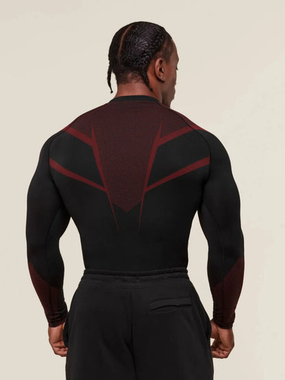 Men's Fitn Training Suit Elastic round Ne Long Sve T-irt Gym Running Sportswear Slim Fit Faion Print Casual irt
