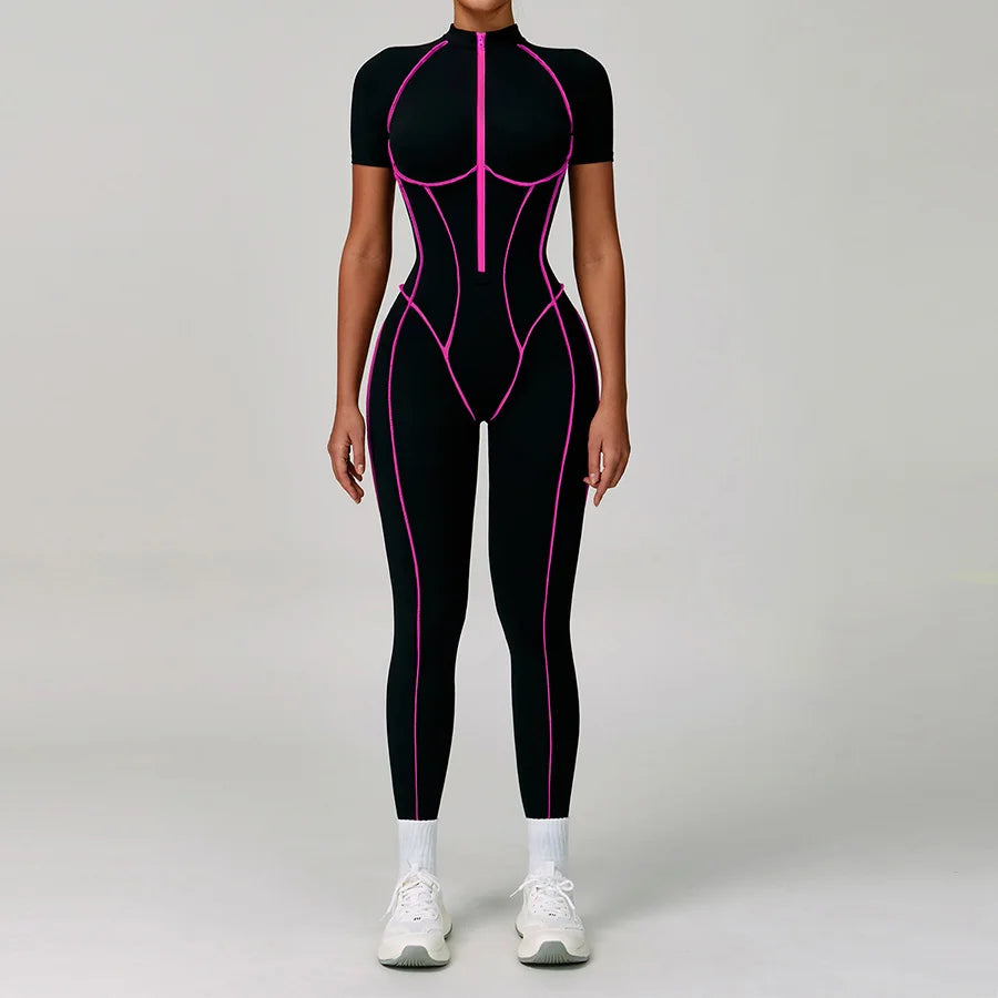 Women Bodysuit Yoga Set One-Piece Jumpsuit Gym Sports Push Up Dance Running Beautiful back tight-fitting fitness Workout Clothes