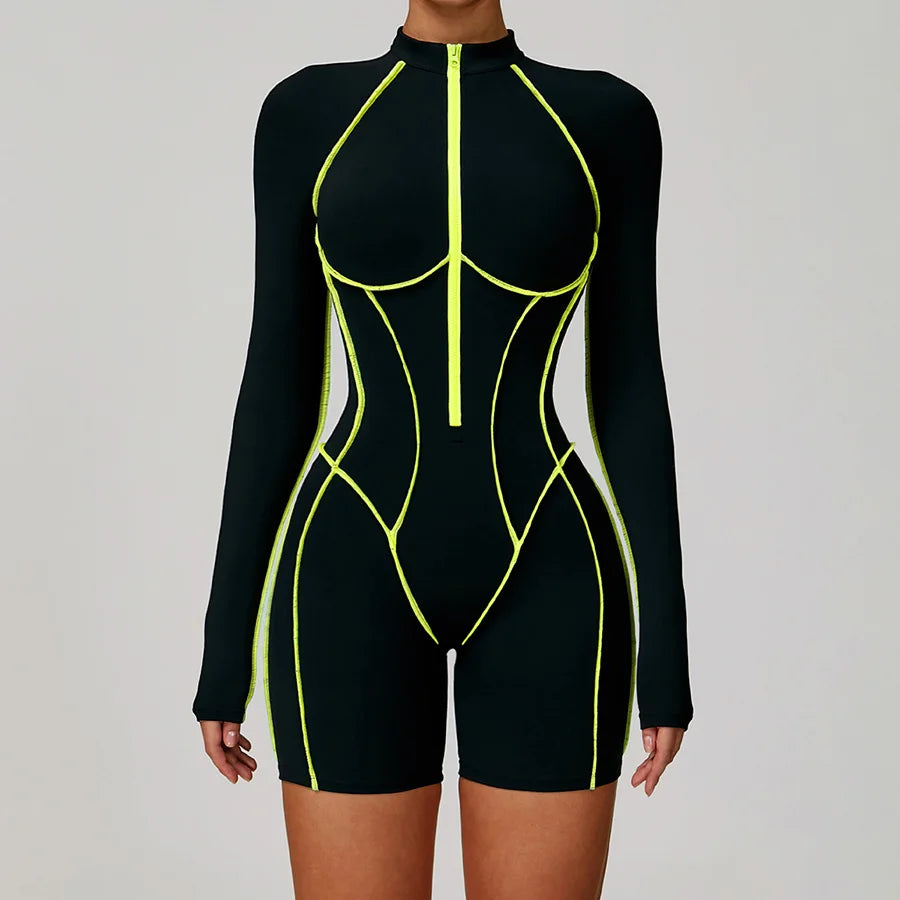 Women Bodysuit Yoga Set One-Piece Jumpsuit Gym Sports Push Up Dance Running Beautiful back tight-fitting fitness Workout Clothes