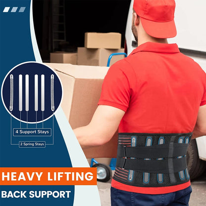 Back Support Belt with Lumbar Pad for Pain Relief