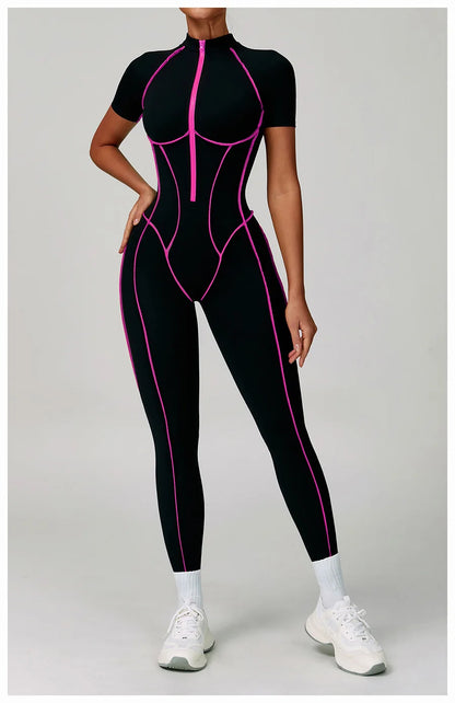Women Bodysuit Yoga Set One-Piece Jumpsuit Gym Sports Push Up Dance Running Beautiful back tight-fitting fitness Workout Clothes