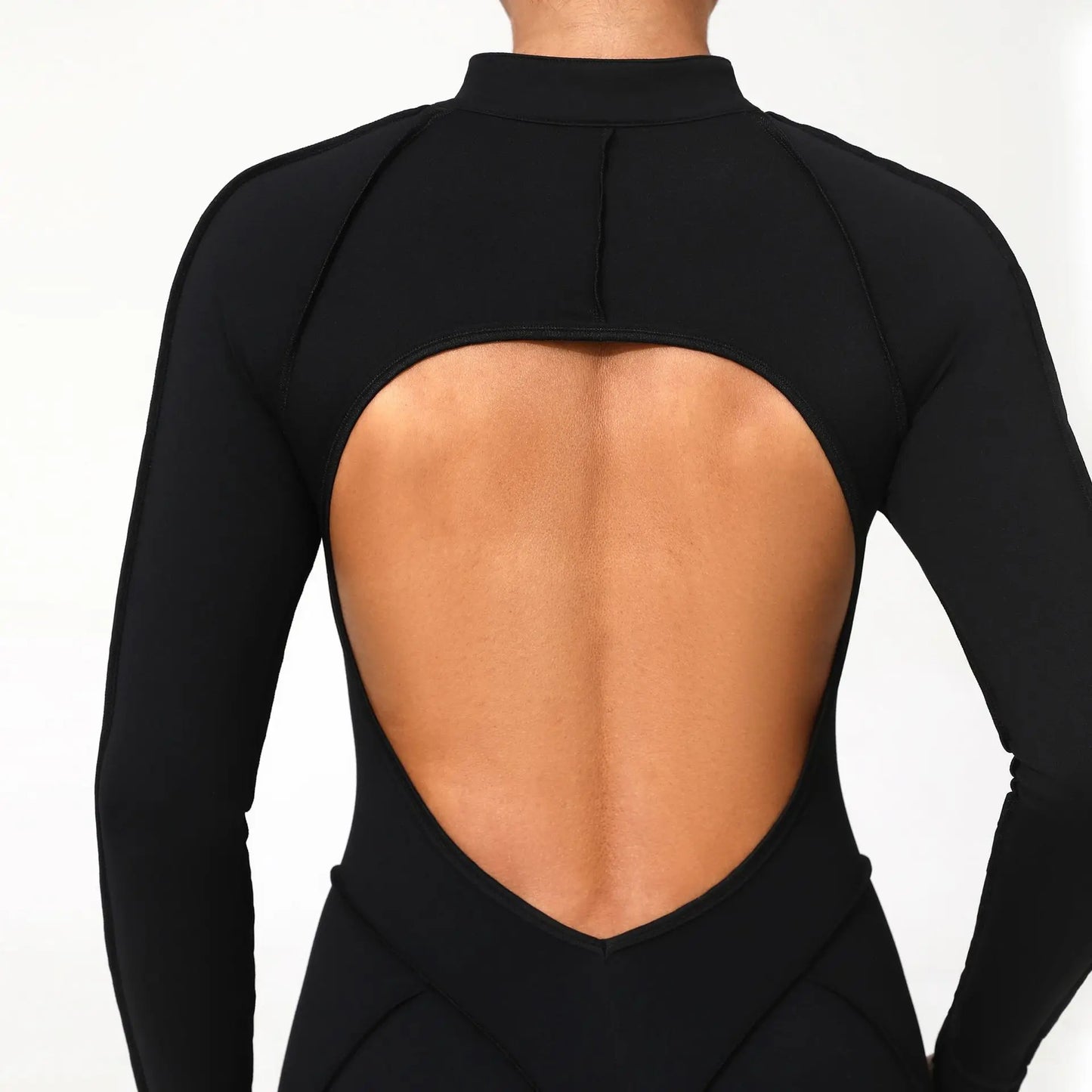 Women Bodysuit Fitness Jumpsuit Long Sleeve Yoga Clothing Sports Outfit Zipper Jogging Tights Gym Wear