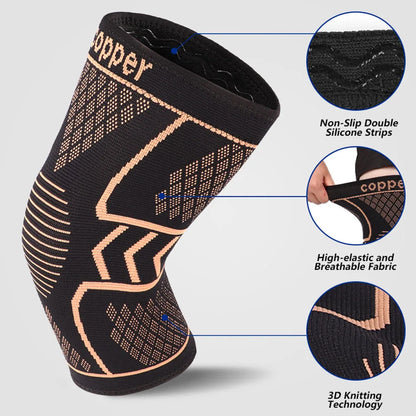 Copper Knee Support Sleeve for Joint Pain Relief & Sports