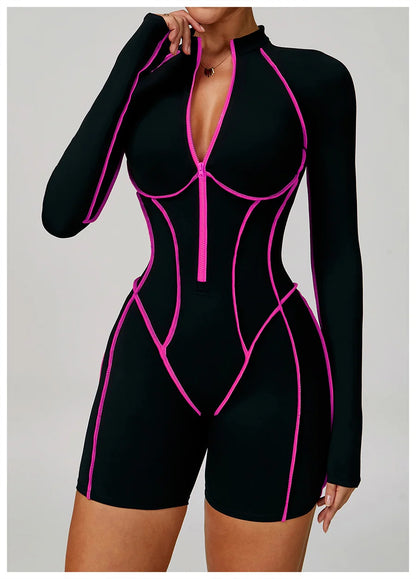 Women Bodysuit Yoga Set One-Piece Jumpsuit Gym Sports Push Up Dance Running Beautiful back tight-fitting fitness Workout Clothes