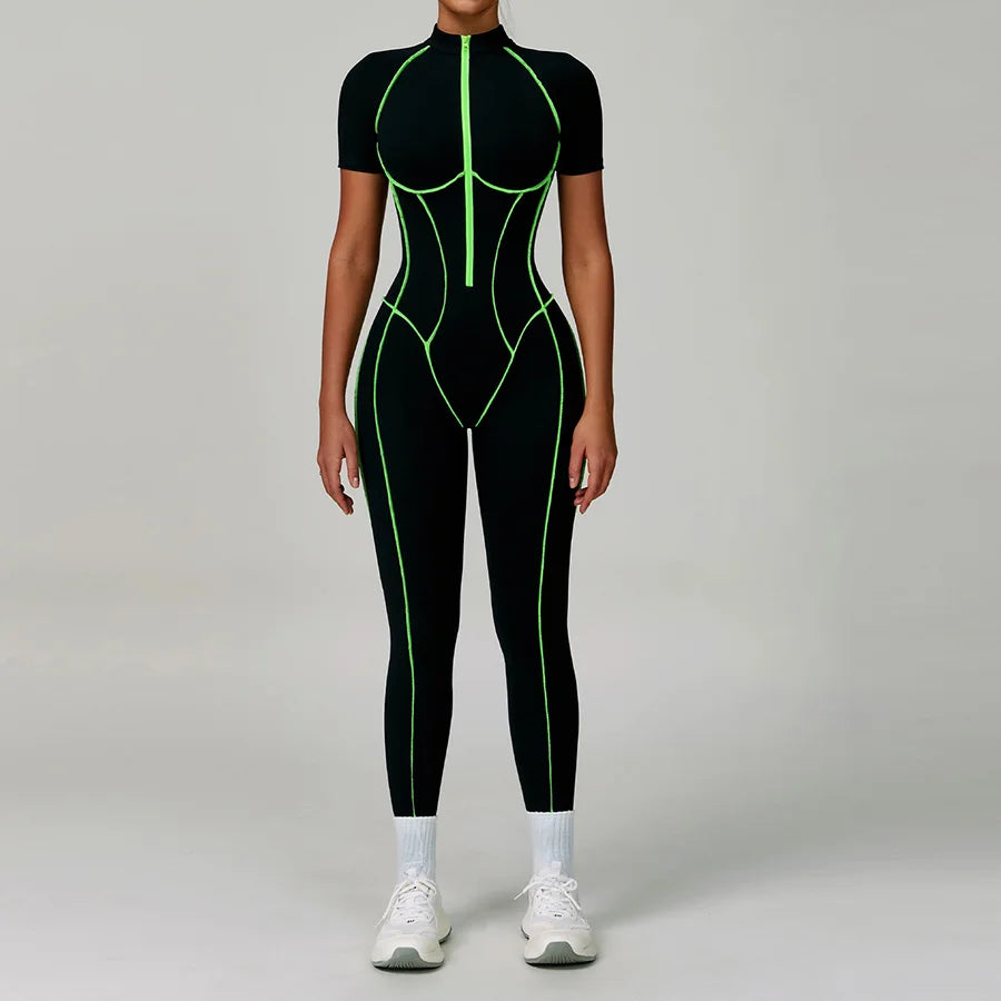Women Bodysuit Yoga Set One-Piece Jumpsuit Gym Sports Push Up Dance Running Beautiful back tight-fitting fitness Workout Clothes