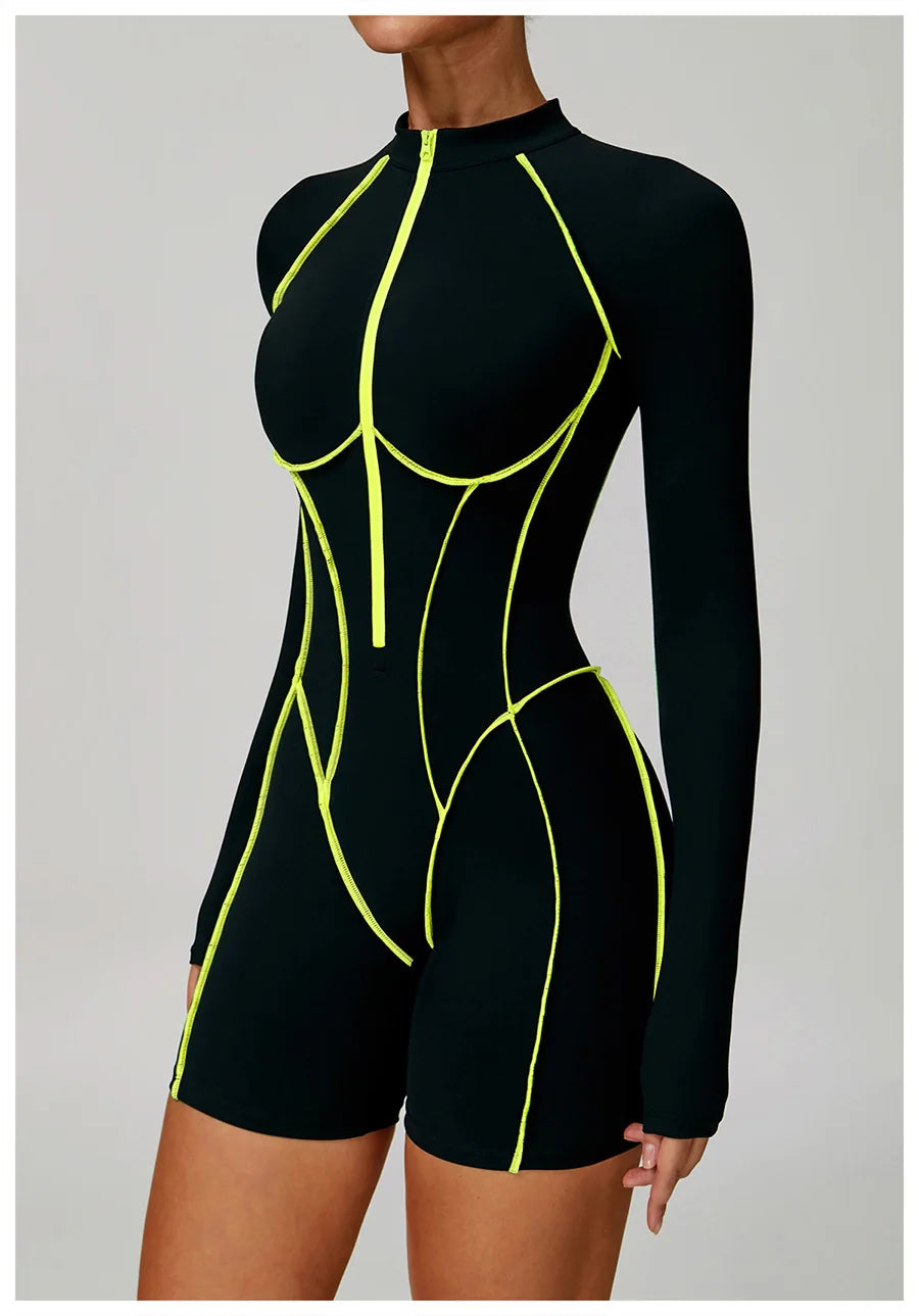 Women Bodysuit Yoga Set One-Piece Jumpsuit Gym Sports Push Up Dance Running Beautiful back tight-fitting fitness Workout Clothes