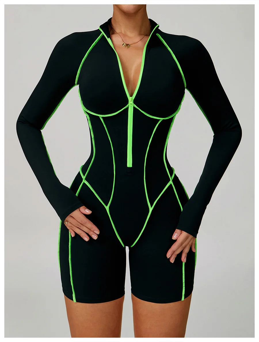 Women Bodysuit Yoga Set One-Piece Jumpsuit Gym Sports Push Up Dance Running Beautiful back tight-fitting fitness Workout Clothes