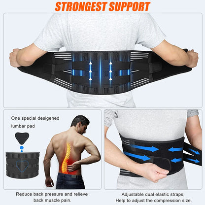 Back Support Belt with Lumbar Pad for Pain Relief