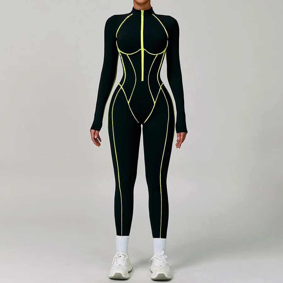 Women Bodysuit Yoga Set One-Piece Jumpsuit Gym Sports Push Up Dance Running Beautiful back tight-fitting fitness Workout Clothes