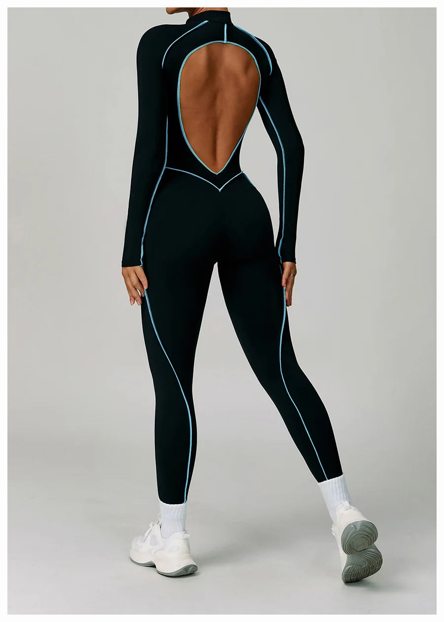 Women Bodysuit Yoga Set One-Piece Jumpsuit Gym Sports Push Up Dance Running Beautiful back tight-fitting fitness Workout Clothes