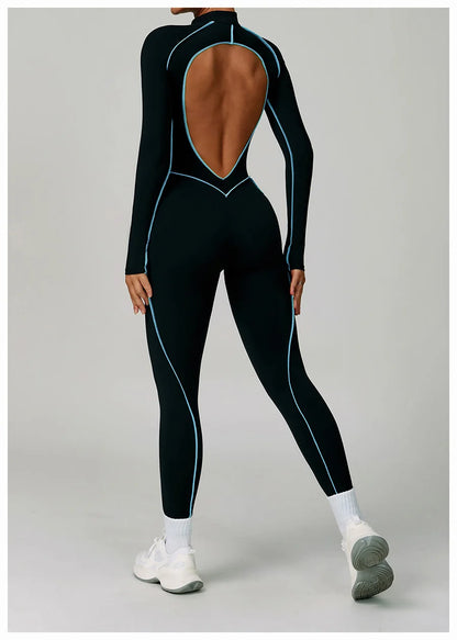 Women Bodysuit Yoga Set One-Piece Jumpsuit Gym Sports Push Up Dance Running Beautiful back tight-fitting fitness Workout Clothes