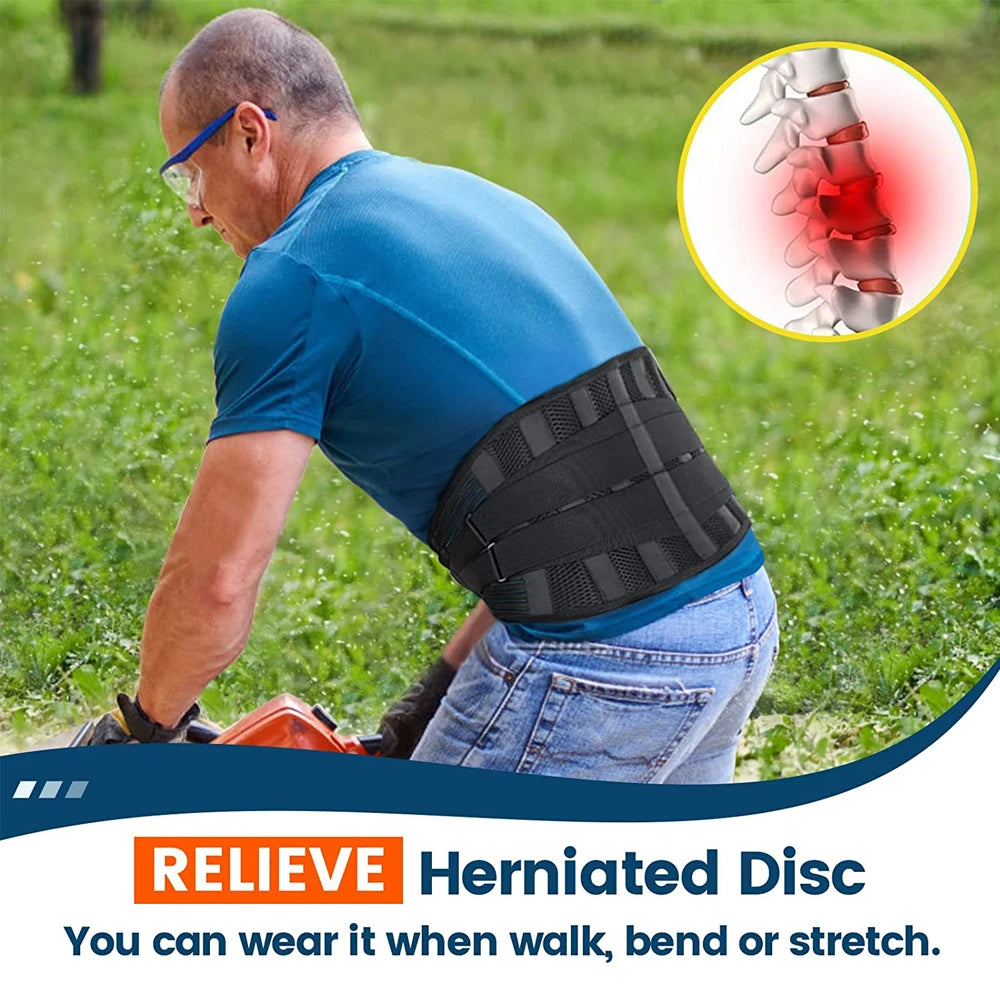 Back Support Belt with Lumbar Pad for Pain Relief