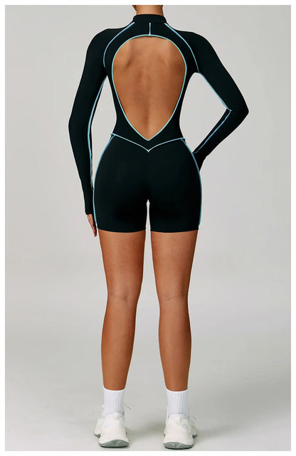 Women Bodysuit Yoga Set One-Piece Jumpsuit Gym Sports Push Up Dance Running Beautiful back tight-fitting fitness Workout Clothes