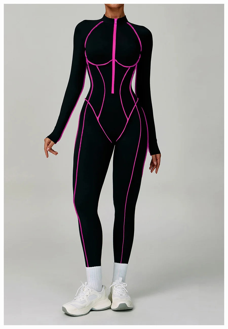 Women Bodysuit Yoga Set One-Piece Jumpsuit Gym Sports Push Up Dance Running Beautiful back tight-fitting fitness Workout Clothes