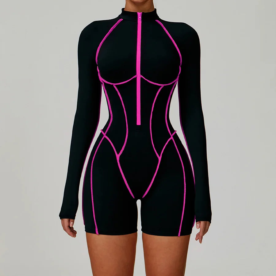 Women Bodysuit Yoga Set One-Piece Jumpsuit Gym Sports Push Up Dance Running Beautiful back tight-fitting fitness Workout Clothes