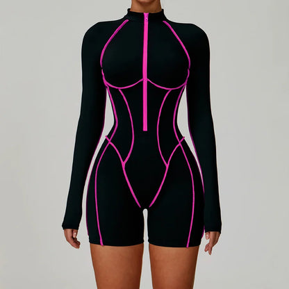 Women Bodysuit Yoga Set One-Piece Jumpsuit Gym Sports Push Up Dance Running Beautiful back tight-fitting fitness Workout Clothes