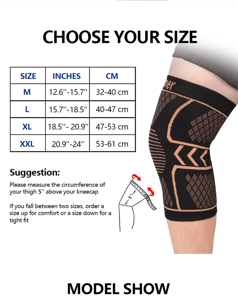 Copper Knee Support Sleeve for Joint Pain Relief & Sports